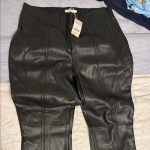 Faux Black Leather Pants